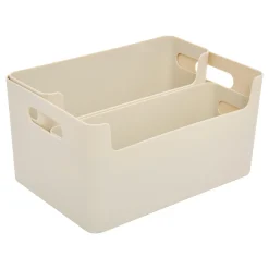 Set de 3 cestos organizadores beige