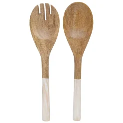 Set de 2 cubiertos AVA blanco de madera de mango