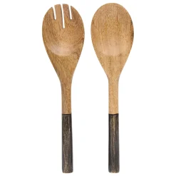 Set de 2 cubiertos AVA negro de madera mango