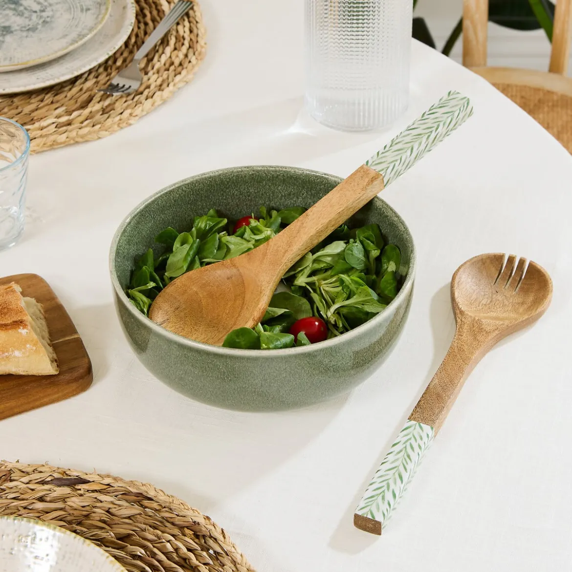Set de 2 cubiertos para ensalada INAYA verde