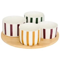 Set de 4 cuencos CHERI con tabla de bambú