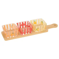 Set de 3 cuencos FRUITY con tabla de bambú