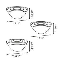 Set de 3 herméticos ESSEN con tapa 26cm