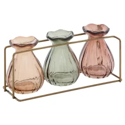 Set de 3 jarrones de vidrio 10 cm