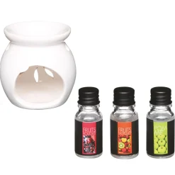 Set De Quemador Y 3 Aceites Aroma Frutas