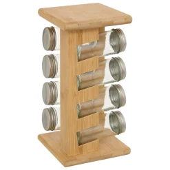 Set de 8 tarros de especias con soporte