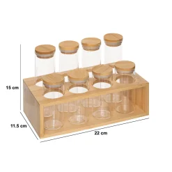 Set de 8 tarros de especias con tapa