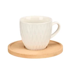 Set de 6 tazas de café con base de bambú