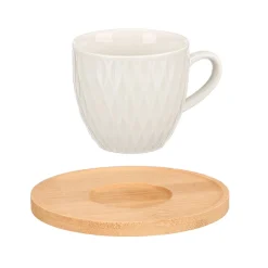 Set de 6 tazas de café con base de bambú