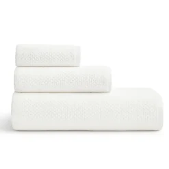 Set de 3 toallas de baño ALIZEE blanco