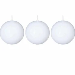 Set De 3 Velas Bolas Blancas 88G 6Cm