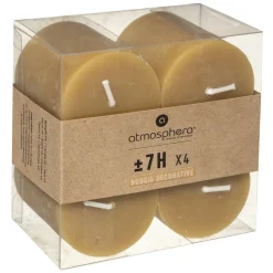 Set De 4 Velas Rústicas Amarillas 4.5Cm