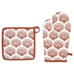 Set guante y manopla de cocina OCEANIA terracota