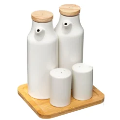 Set Para Aliñar De Cerámica C/Tapa Bambú