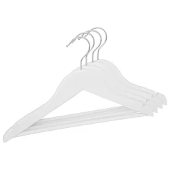 Set 4 Perchas Blancas De Madera