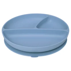 Set 4 Piezas Vajilla Infantil Azul De Silicona