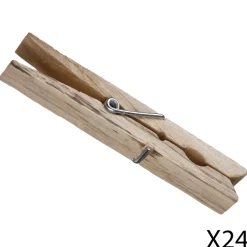 Set 24 Pinzas De Madera Para Ropa
