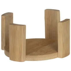 Set 6 Posavasos Bambú Con Soporte 10Cm