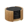 Set 6 Posavasos Con Soporte Bambú 10Cm