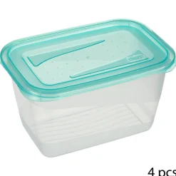 Set 4 Recipientes Plásticos Tapa 0.75L