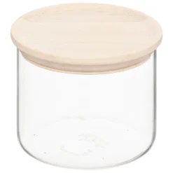 Set 3 tarros de vidrio con tapa de madera
