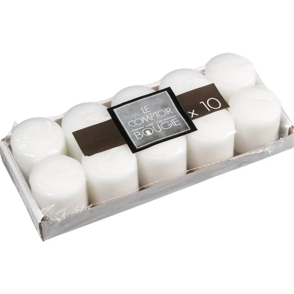 Set 10 Velas Blancas 3.8x3.8Cm