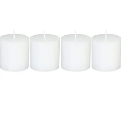Set 4 Velas Rústicas Blancas 4.5Cm