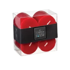 Set 4 Velas Rústicas Rojas 4.5Cm