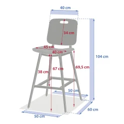 Silla alta TERZANO argile de aluminio