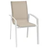 Silla apilable AXANT de aluminio beige