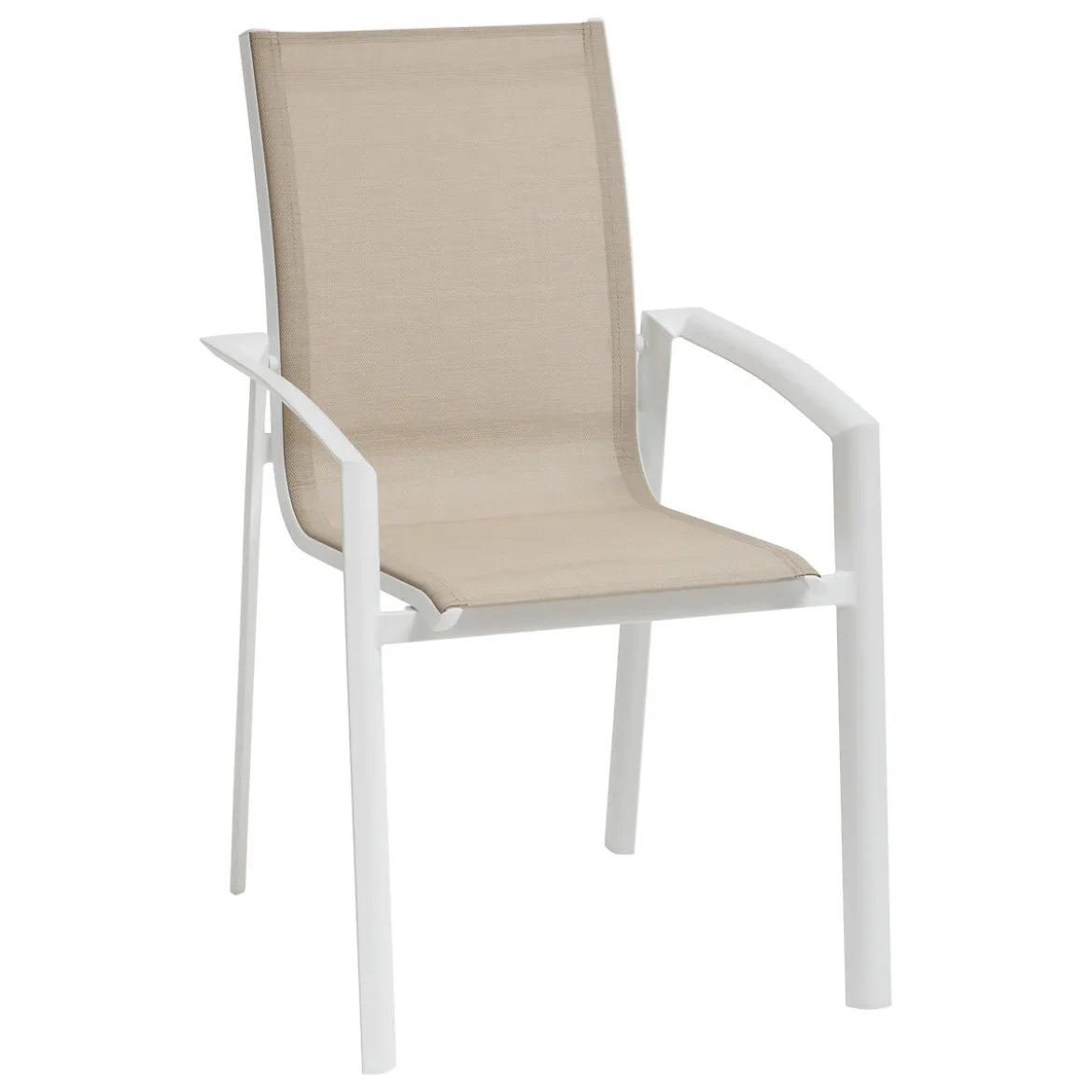 Silla apilable AXANT de aluminio beige