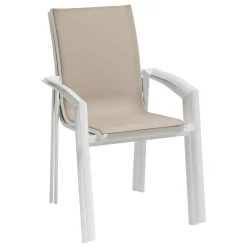 Silla apilable AXANT de aluminio beige