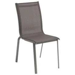 Silla apilable AXANT de aluminio marrón
