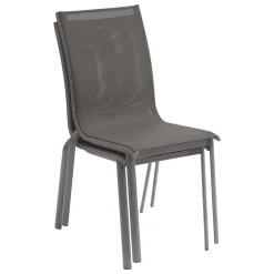 Silla apilable AXANT de aluminio marrón