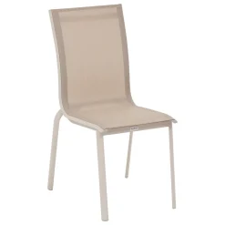 Silla apilable AXANT gris pardo de aluminio