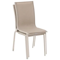 Silla apilable AXANT gris pardo de aluminio