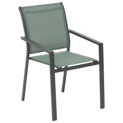 Silla apilable ESSENTIA verde de aluminio