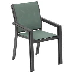 Silla apilable ESSENTIA verde de aluminio
