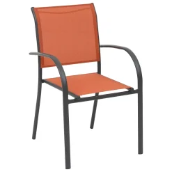 Silla apilable PIAZZA naranja en aluminio