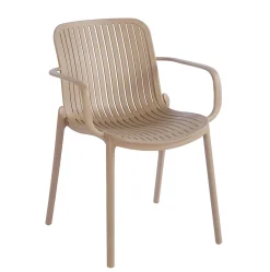 Silla BARI beige con reposabrazos