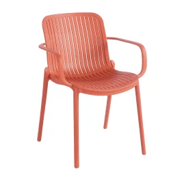 Silla BARI naranja con reposabrazos