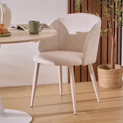 Silla CELESTE bouclé beige