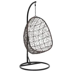 Silla Columpio Negro Con Cojín Beige