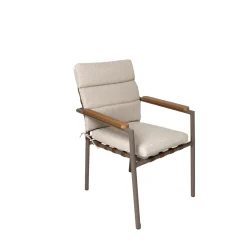 Silla de exterior de acero con cojín