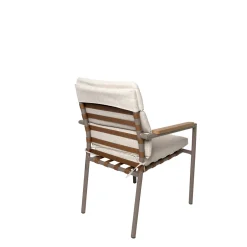 Silla de exterior de acero con cojín