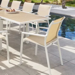 Silla ESSENTIA lino y blanco