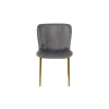 Silla Gio Gris De Terciopelo Con Patas De Metal