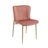 Silla GIO rosa de terciopelo con patas metálicas