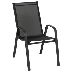 Silla gris antracita de metal y textileno