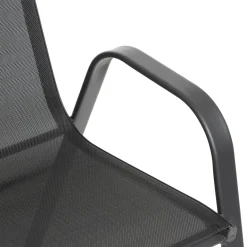 Silla gris antracita de metal y textileno